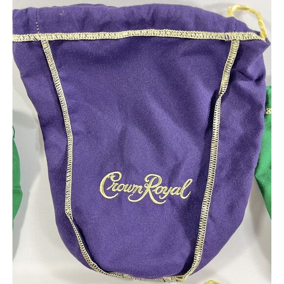 Seven .750 Crown Royal Bags Mixed Lot of 7 Purple, Green, and Tan Bags - Picture 7 of 16